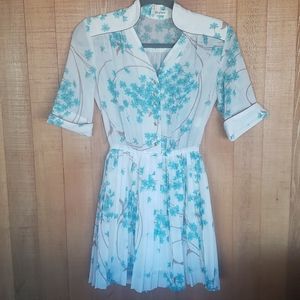 Vintage semi-sheer floral mini-dress